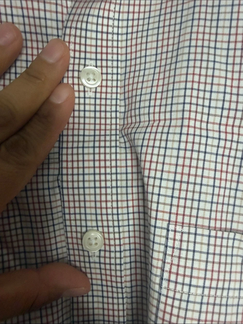 J. Crew Men's Button-Up Checked Dress Shirt in Red and White